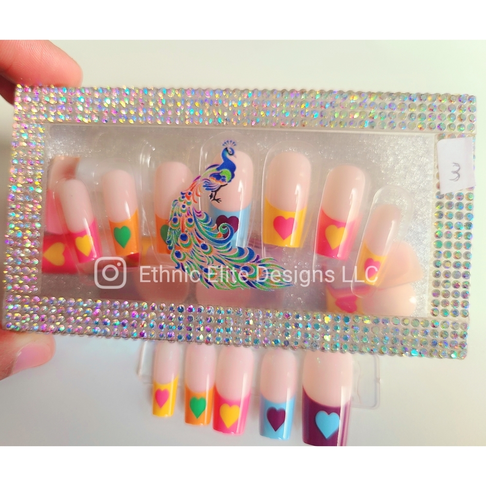 New boutique Heart Nail Presson set with gift box
